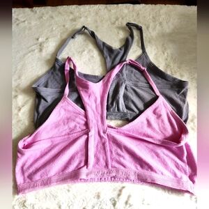 Fruit of the Loom, Pink and Gray racerbck bralettes, Set of 2, sz 2XL